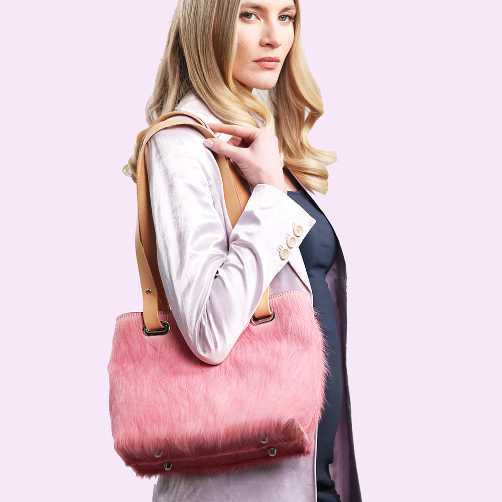 Dorothy Tote Cow Hide Pink