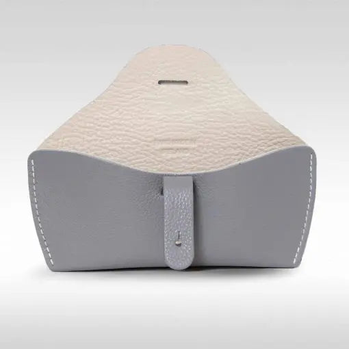 Dove Grey Leather Glasses Case