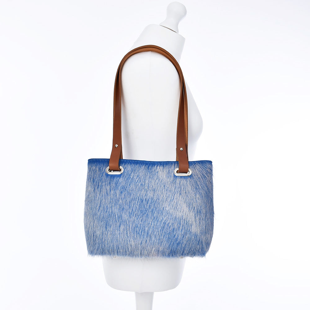Dorothy Tote Cow Hide blue