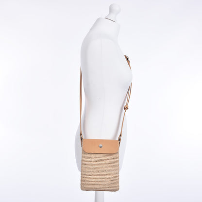Raffia Box bag Camel