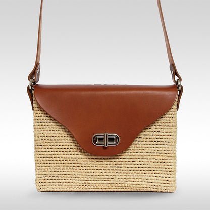 Raffia Saddle bag Tan