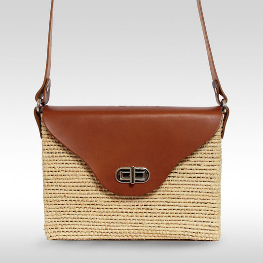 Raffia Saddle bag Tan