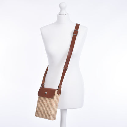 Raffia Box bag Tan
