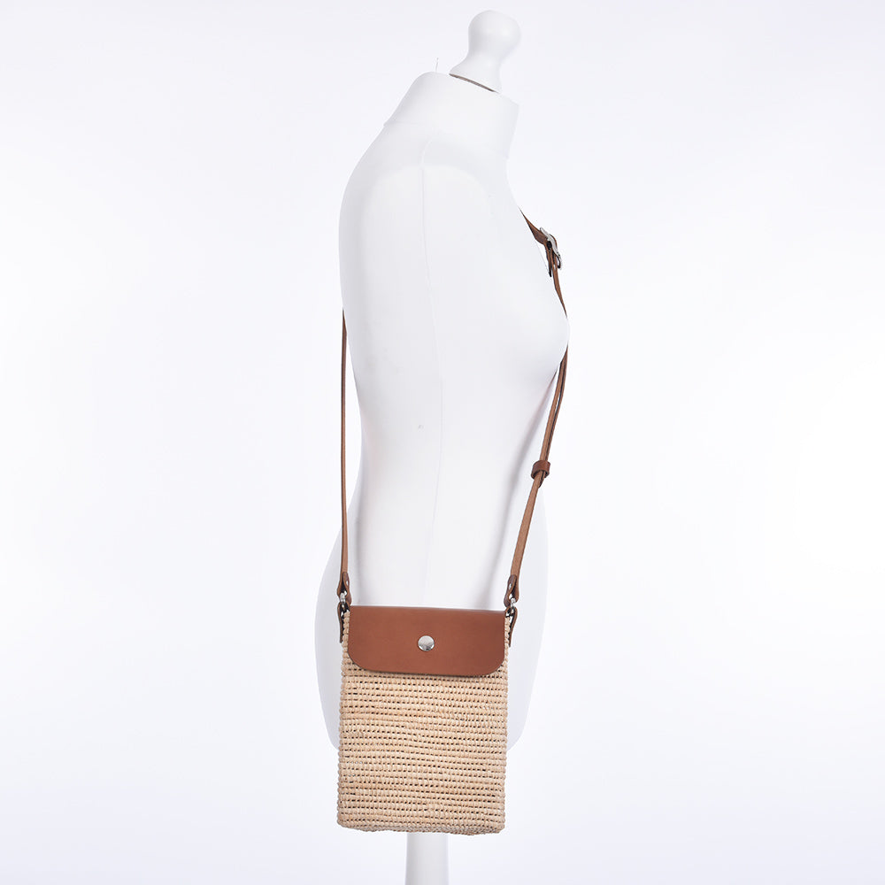 Raffia Box bag Tan