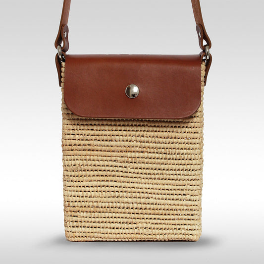 Raffia Box bag Tan