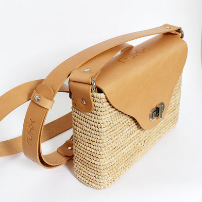 Raffia Saddle bag Camel