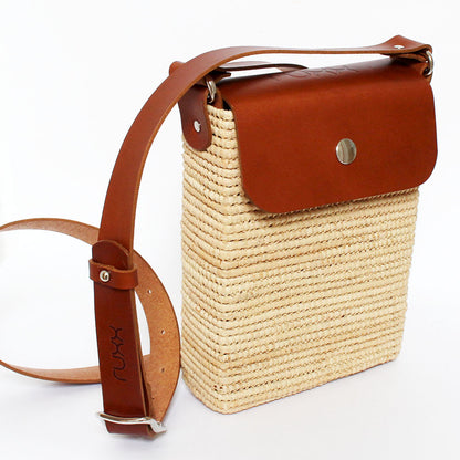 Raffia Box bag Tan