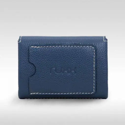 Blue leather purse sale